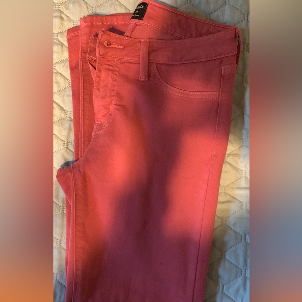 Just black, skinny, mid rise pink pants, size 28